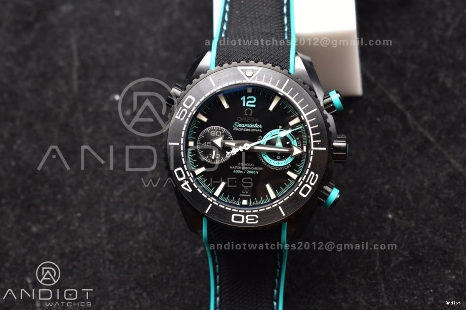 Planet Master Rubber on Black A9900 Black M+SF Ocean Deep Chrono Edition Black Dial Strap 1:1 Ceramic Best 1224